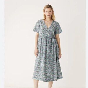 NWT FRANK AND OAK THE PRINTED LOOSE DRESS IN LILAC BLUE COLORS - XS